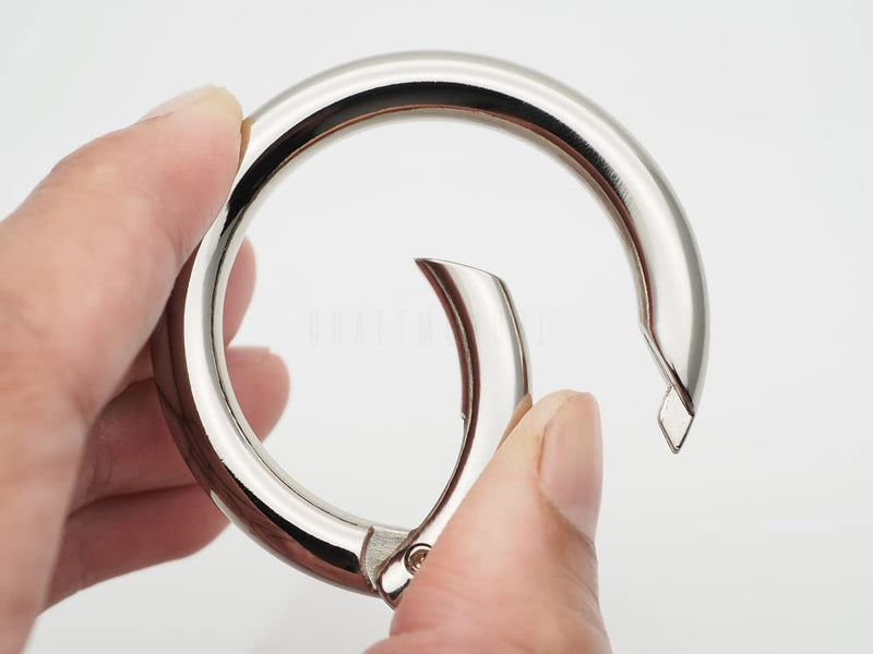 CRAFTMEMORE 2pcs 1 1/2 Inch O Rings Snap Clip Spring Opening O-Ring Carabiner Keyring Round Clasp Buckle Purse Hardware SCOS (Gold) Gold - NewNest Australia