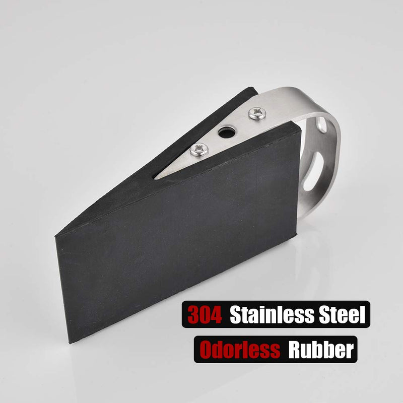 JQK Heavy Duty Door Stopper Rubber Wedge, 304 Stainless Steel Security Door Stops Works On All Floor Types, Brushed(4 Pack), DSB6-BN-P4 4 Pack - NewNest Australia