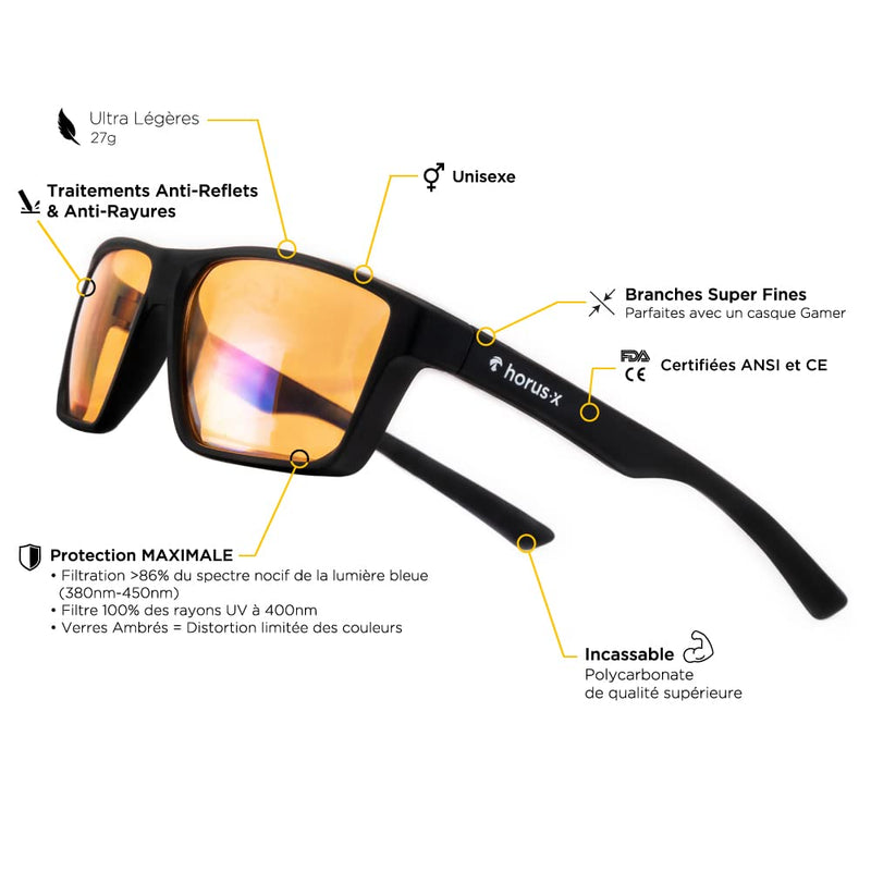 HORUS X - Blue Light Blocking Glasses - Gaming Glasses - Ultimate protection - Professional Powerful Filter Standard - NewNest Australia