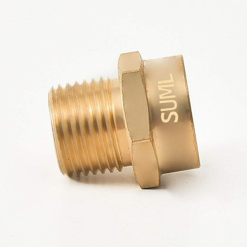 GESHATEN 1/2” G Thread (BSP) Female to 1/2” NPT Male Connector, Brass BSP to NPT Adapter 1/2 Inch, Industrial Metal Brass G Thread to Pipe Fittings Connect (2 Pack) 1/2" G (BSP) Female x 1/2" NPT Male - NewNest Australia
