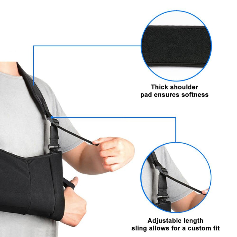 Supregear Arm Sling, Adjustable Medical Shoulder Immobiliser For Shoulder Injuries On Rotator Cuff, Comfortable Shoulder Support With Soft Padding And 2 Pockets, Left Right Arm - NewNest Australia