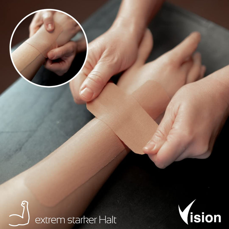 Vision Kinesiology Tape I 5 Cm X 5 M I Medical Device Kinesiology Tape I Super Skin Friendly I Extra Strong Hold I Elastic I Breathable I Waterproof (Skin Col - NewNest Australia