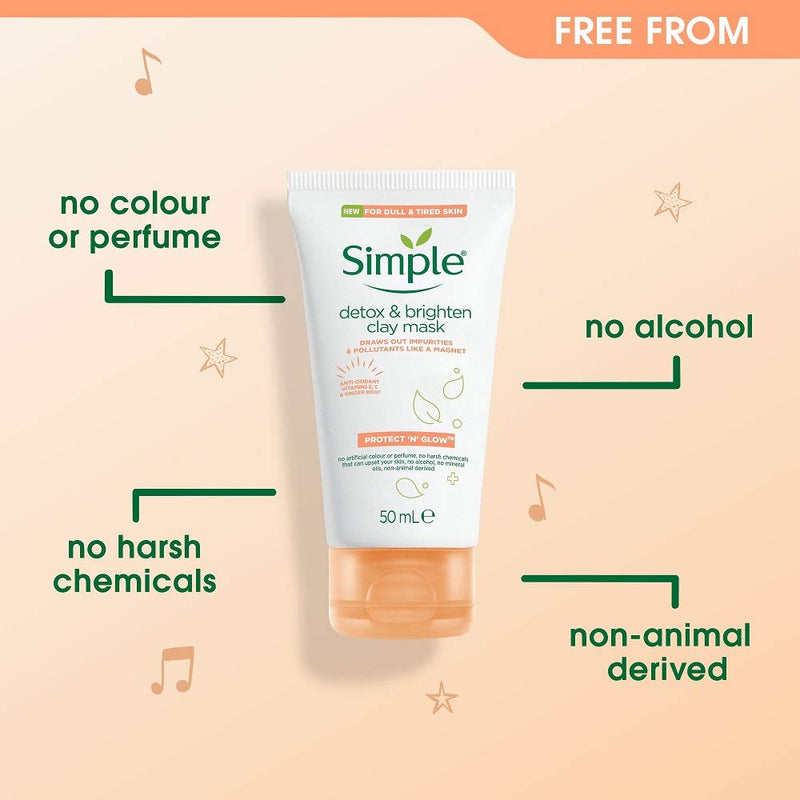 Simple Protect 'N' Glow Detox & Brighten Clay Mask 50 ml - NewNest Australia