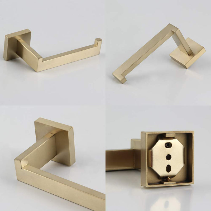 GERZWY Bathroom Toilet Paper Holder, SUS 304 Stainless Steel Hotel Square Tissue Roll Holder Wall Mount Brushed PVD Zirconium Gold Finish FG1605-BZ - NewNest Australia