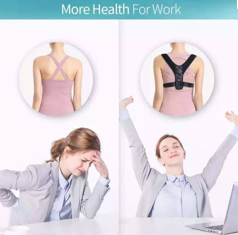 Spinegear Posture Corrector Adjustable back brace, back support, shoulder straps slouching corrector, upper back harness posture back straightener Pain Relief For Men And Women black M - NewNest Australia