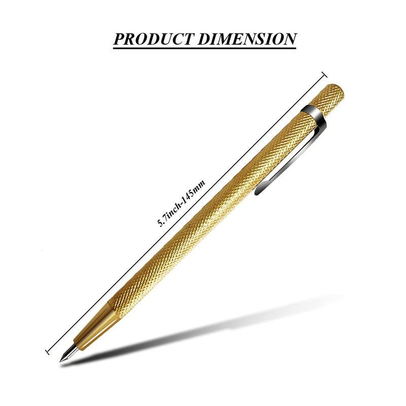 Tungsten Carbide Tip Scriber Marking Engraving Pen for Stainless Steel, Ceramics and Glass Carving (Gold) Gold - NewNest Australia