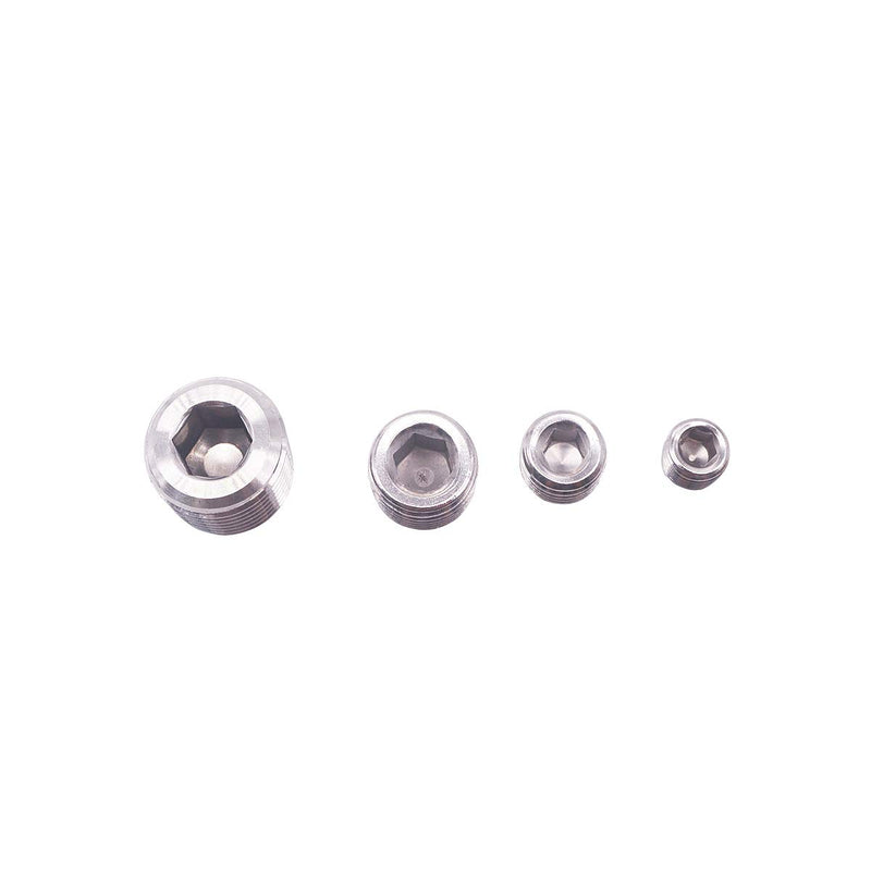 20 PCS Pipe Plug Fitting Set 304 Stainless Steel 1/8 Inch 1/4 inch 3/8 inch 1/2 inch NPT Male - NewNest Australia