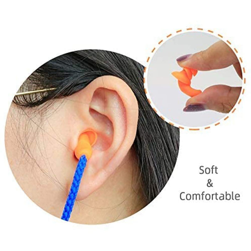 Silicone Ear Plugs With Cord, Soft Reusable Silicone Ear Plugs, Ear Plugs For Swimming, Earplugs For Sleeping, Noise Reducing Earplugs For Work, Study, Loud Places - NewNest Australia