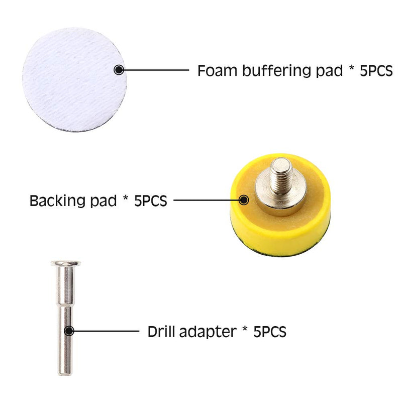 SPEEDWOX 5 Packs 1 Inches Hook and Loop Sanding Discs Pad Kit with Inch Shank Drill Attachment Backing Pads and Soft Foam Layer Buffering Pad 1“ (5 packs) - NewNest Australia
