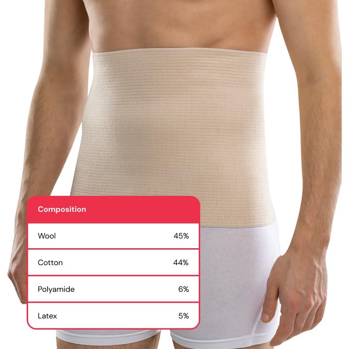Lauma Medical , Elastic medical belt made of wool and cotton for lumbar pain relief - XXXL 70108-7-775 3XL - NewNest Australia
