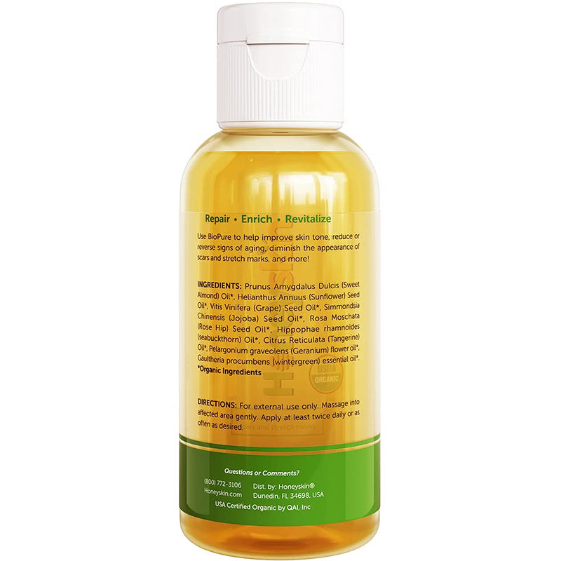 Bio Pure Skincare Oil, Vitamin E Oil for Scars, Body Oil For Stretch Marks, Acne Scar Remover, Stretch Mark Cream for Pregnancy - Scar Cream For Surgical Scars With Sweet Almond Oil and Omega 3 (4oz) 4 Ounce (Pack of 1) - NewNest Australia