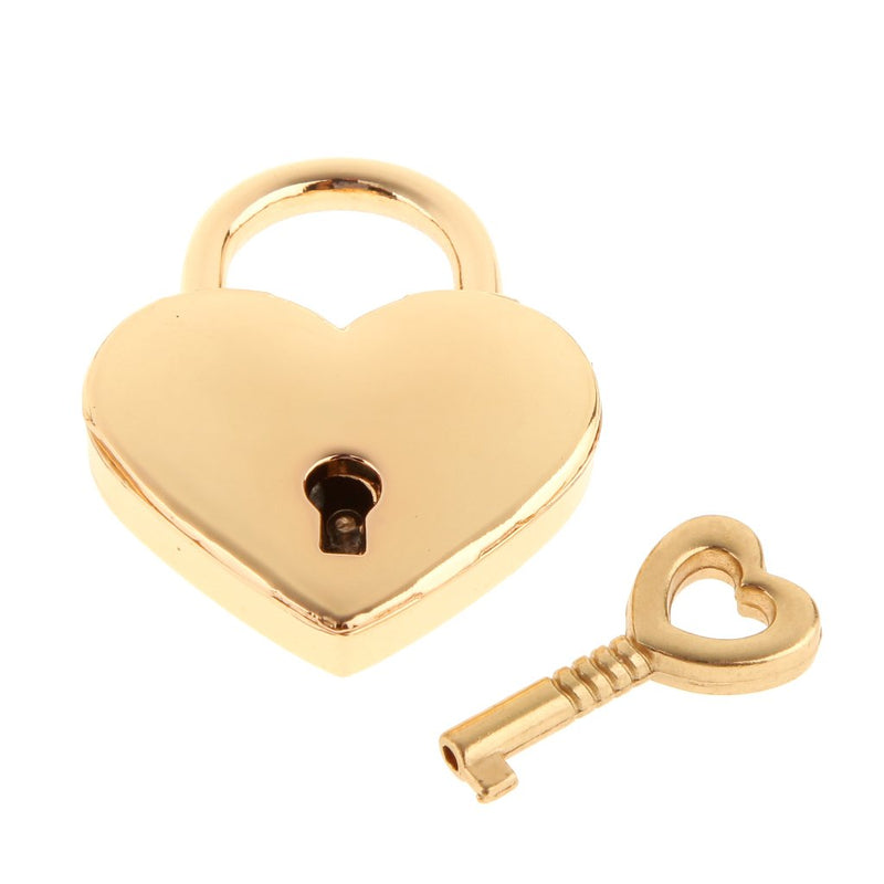 Warmtree Small Metal Heart Shaped Padlock Mini Lock with Key for Jewelry Box Storage Box Diary Book,Pack of 2,Gold - NewNest Australia