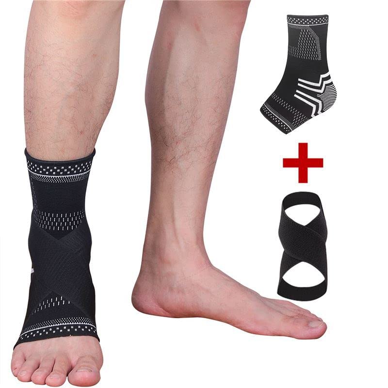 Milaiun Ankle Brace, 1 Pair Ankle Brace With Velcro Fastening For Men And Women, Foot Brace Ankle Support For Sports Protection, Arthritis, Plantar Fasciitis (M, Black) - NewNest Australia