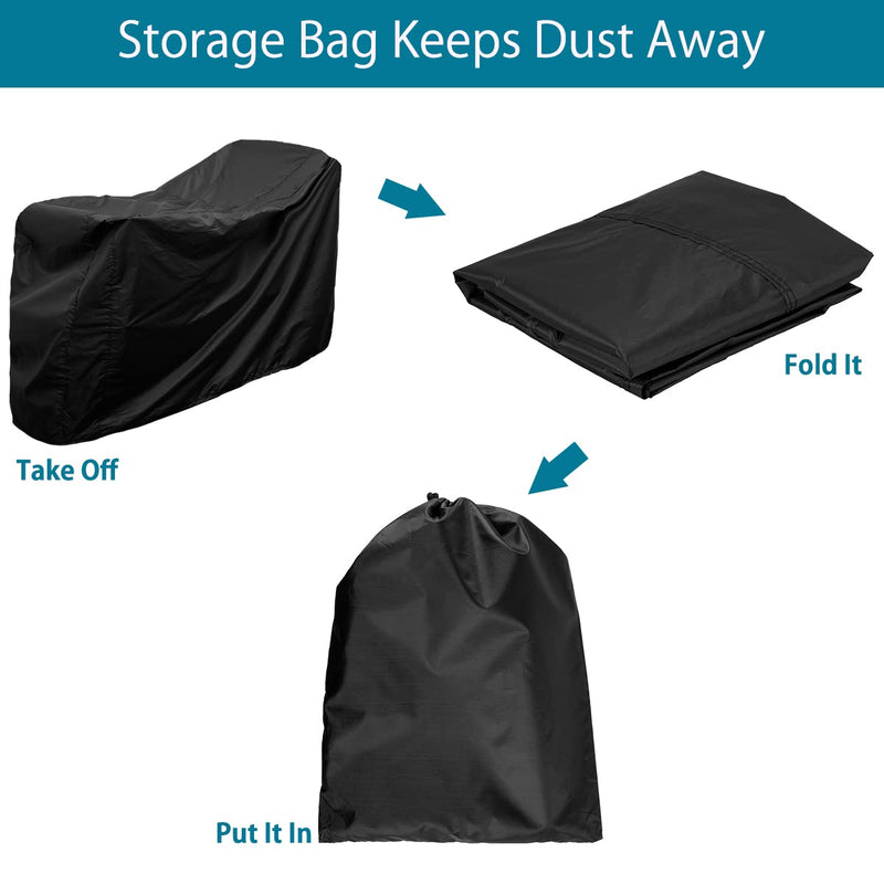 Heavy Duty Mobility Scooter Cover with Storage Bag, 190D Oxford Waterproof Anti-uv Wheelchair Storage Cover Anti Dust Motorbike Protect Cover for Most Mobility Scooter (190*71*117cm) 190*71*117cm - NewNest Australia