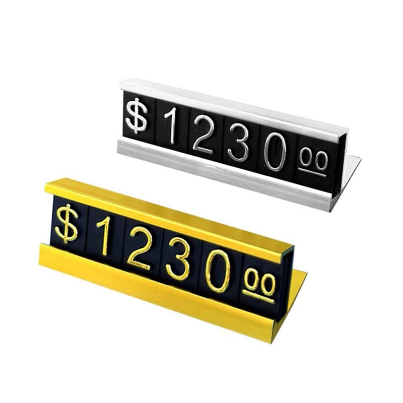 SunnyZoo Price Tag Adjustable Counter Stand Label Metal Sale Price Display Stand 16 Sets (Silver) Silver - NewNest Australia