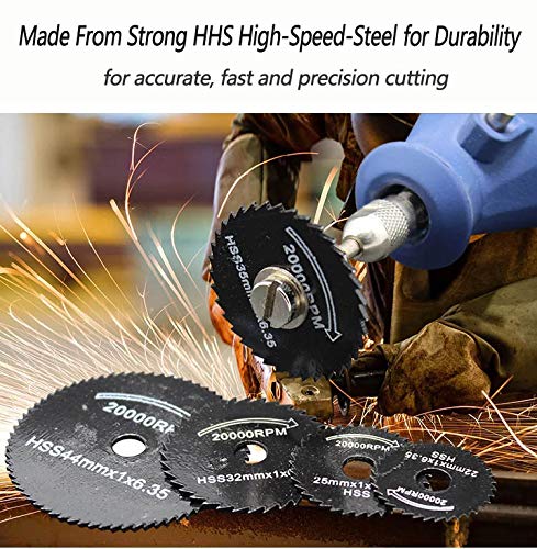 6 Pcs Rotary Drill Saw Blades, Steel Saw Disc Wheel Cutting Blades with 1/8" Straight Shank Mandrel for Dremel Fordom Drills Rotary Tools (22mm 25mm 32mm 35mm 44mm 50mm) (Color A) - NewNest Australia