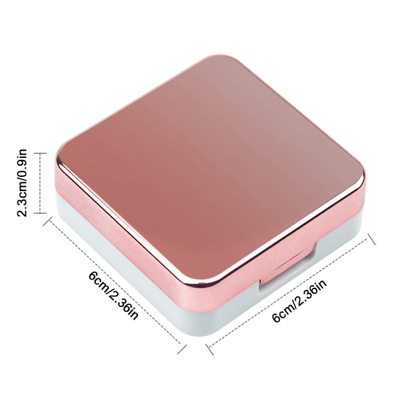 Natuce Contact Lens Case, Protective Case For Contact Lenses And Integrated Mirror, Contact Lenses, Glasses Case, Portable, Travel Contact Lens Set For Home And Travel (Pink And Rose Gold), Pink And - NewNest Australia