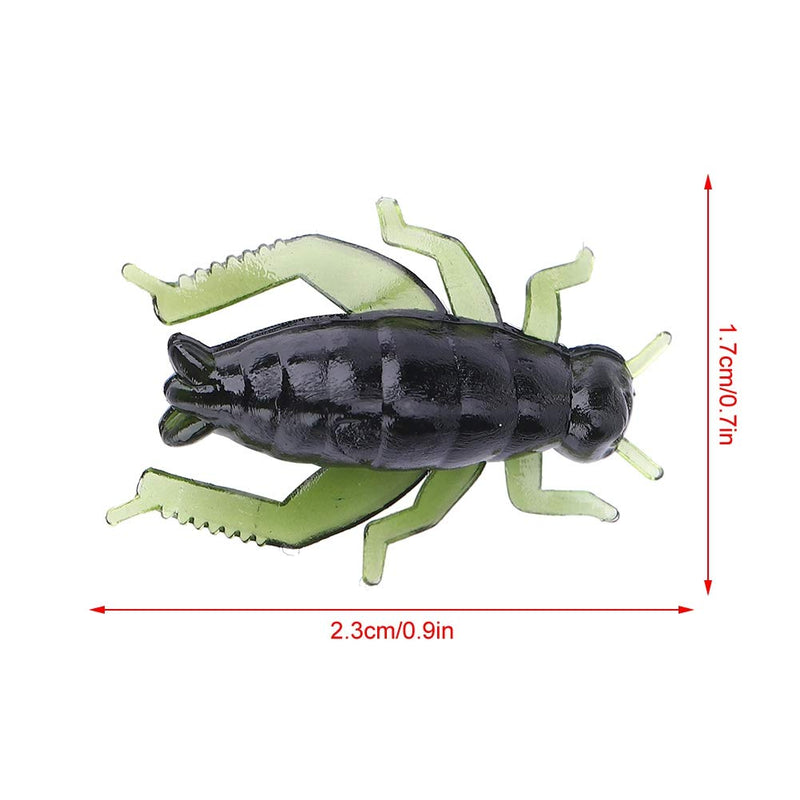 50PCS Soft Fishing Lure Kit Fishing Baits Fake Artificial Lure Green Soft Plastic Cricket Insects - NewNest Australia