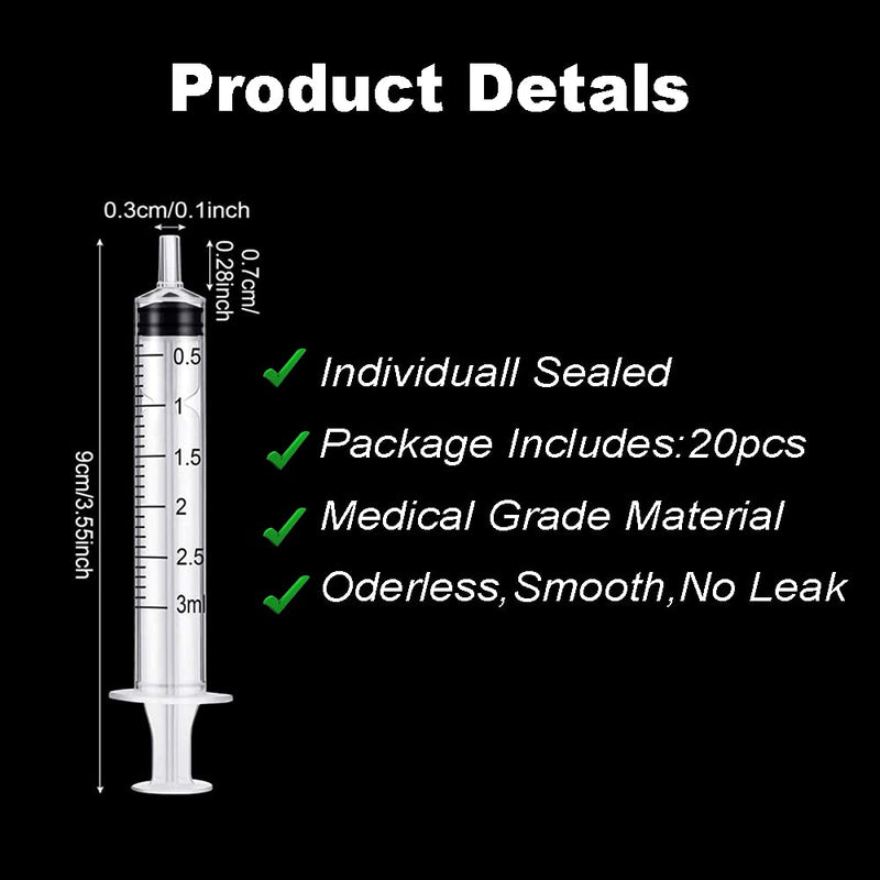 3ml Syringes with Caps (20 Pack) - NewNest Australia