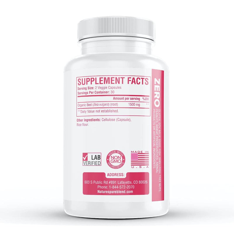 Nature's Pure Blend Organic Beets I Support Blood Flow, Blood Pressure, Heart Health I Energy Booster, L Arginine - NewNest Australia