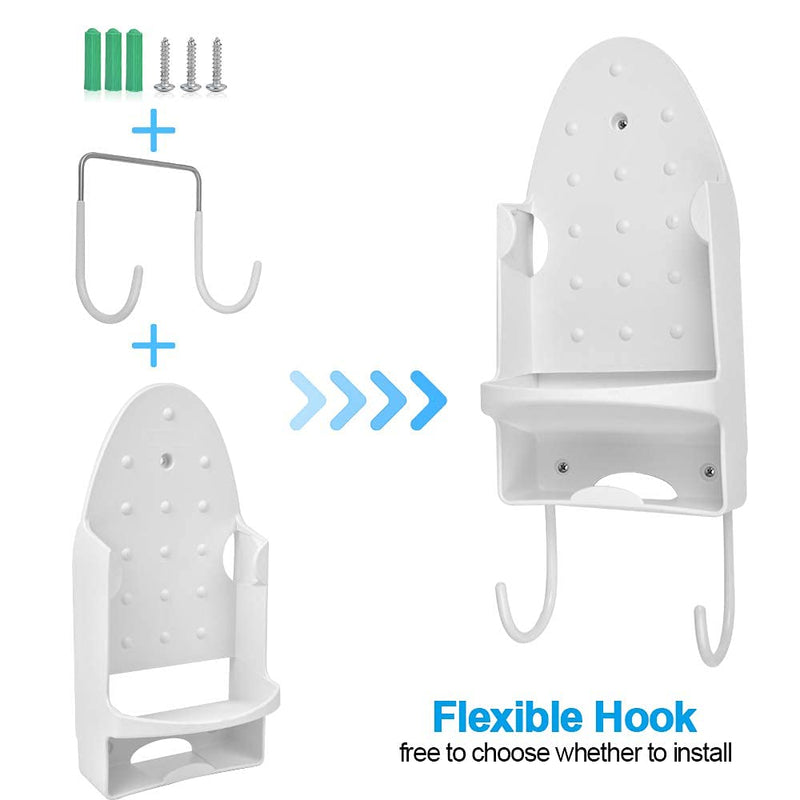Ironing Board Hanger Wall Mount Iron Hanger Ironing Board Rack Electric Iron Holder Household Bathroom Shelf - for Max 5 inch Width - NewNest Australia