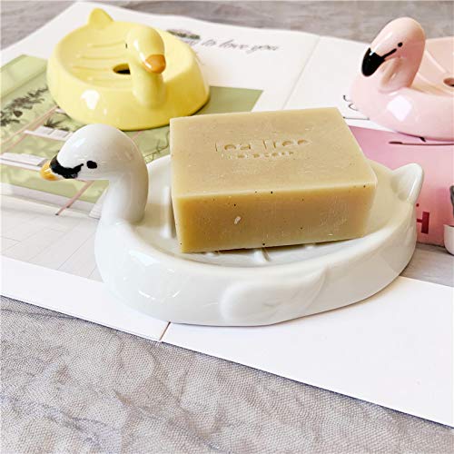 JHNIF Ceramic Cute Flamingo Soap Tray Soap Dish, Pink - NewNest Australia