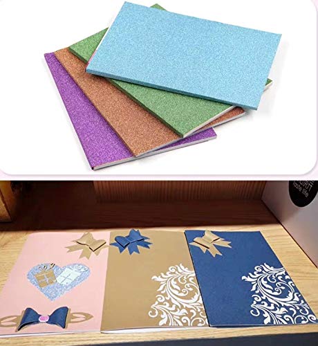 YZH Crafts Glitter Cardstock Paper,No-Shed Shimmer Glitter Paper, DIY Party Deco, 8 Inch X 12 Inch, 10 Sheets, A4 Size (Black) Black - NewNest Australia