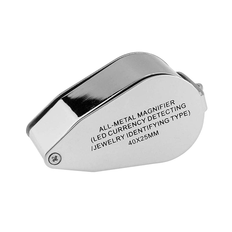 KINGMAS 40x Jeweller Loupe Folding Magnifying Jewelry Eye Magnifier With LED Light Illuminated (LED Currency Detecting/Jewlers Identifying Type Lupe) - NewNest Australia