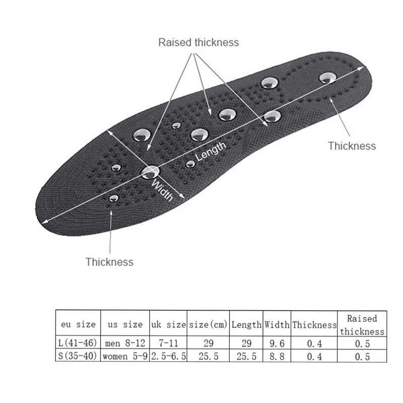 Magnetic Massage Insoles Therapy Orthotic Insert Breathable Reflexology Foot Pain Acupressure Improve Blood Circulation Plantar Fasciitis Foot Healthcare 41-45 - NewNest Australia