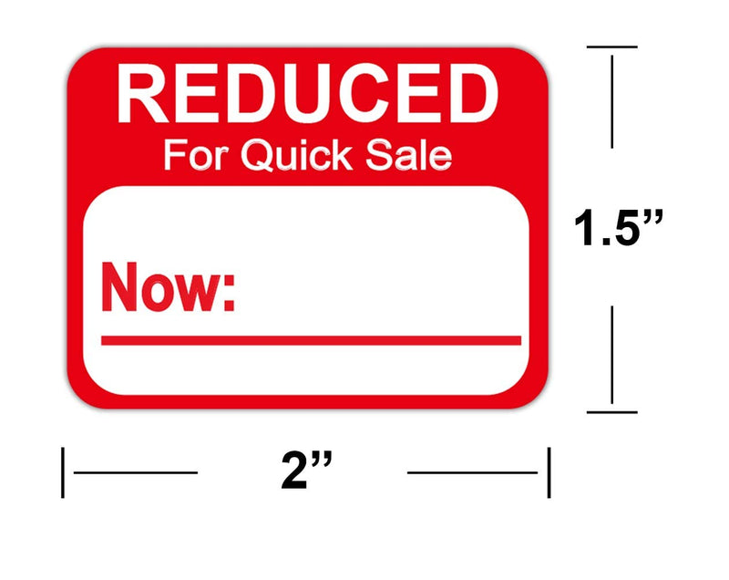 Reduced Stickers Price Pricing Retail Labels 1.8" X 2" Grocery Store Food Labels 500 pcs Red - NewNest Australia