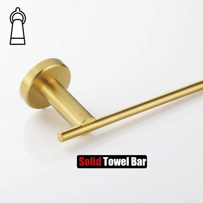 JQK Hand Towel Bar, Brushed Gold Stainless Steel Towel Ring Holder for Bathroom, 9 Inch Wall Mount, TR100-BG 9 Inch (Right) - NewNest Australia