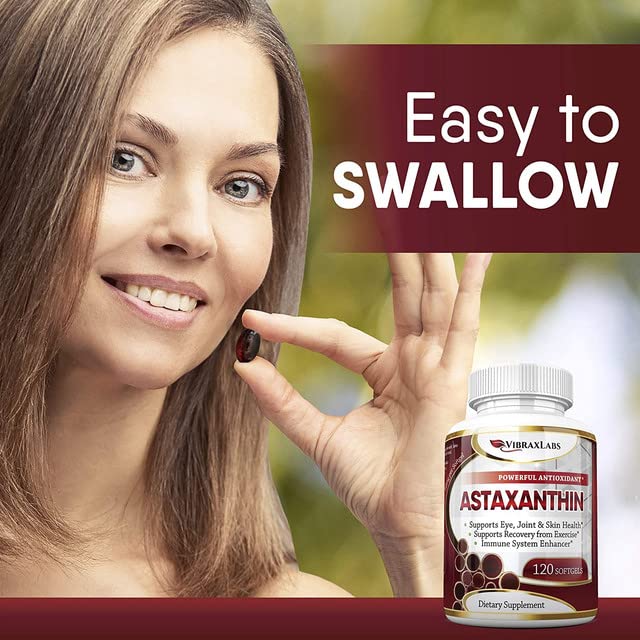 Astaxanthin 10mg Supplement / Best Pure Antioxidant from Microalgae, Helps Skin Care & Eye, Arthritic Joints, Healthy Aging, Boosting Energy, 120 Non-GMO Softgels - Premium Astaxanthin Supplements - NewNest Australia