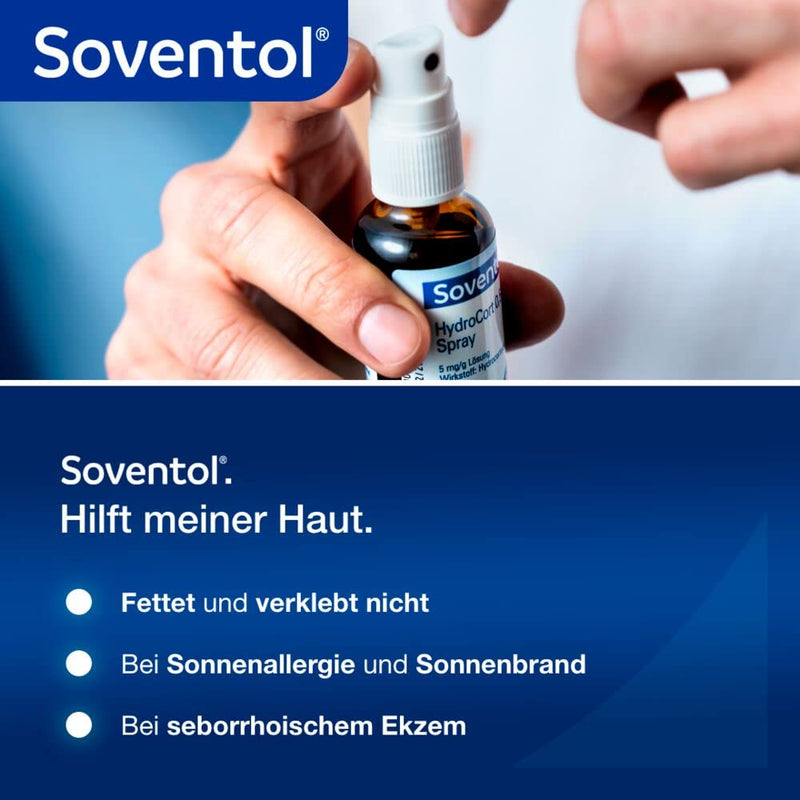 Soventol HydroCort 0.5% spray 30 ml for skin inflammation, skin allergies & sunburn - gently and quickly cools the skin - anti-inflammatory - NewNest Australia