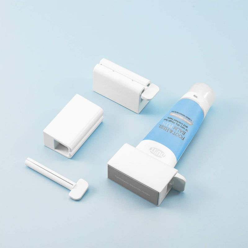 CORNERIA 2pcs Toothpaste Tube Squeezer Plus with Long Size 2.8IN - Premium ABS Plastic & Silicone pad Toothpaste Squeezer Rollers Even Tube Cosmetics, Tube Ketchup etc White - NewNest Australia
