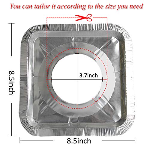 50 Pack Aluminum Foil Square Stove Burner Covers Disposable Heavy Thick Quality Bib Liners Drip Pans Gas Range Top Protectors 8.5” 1 - NewNest Australia