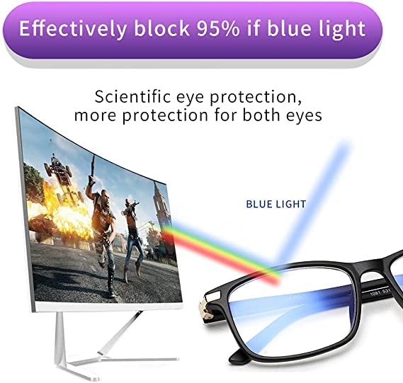 Vecien Blue Light Filter Glasses Computer Glasses PC Gaming Anti UV400 Women and Men Without Strength Anti-Reflective Black (2 Packs, C1+C3) - NewNest Australia