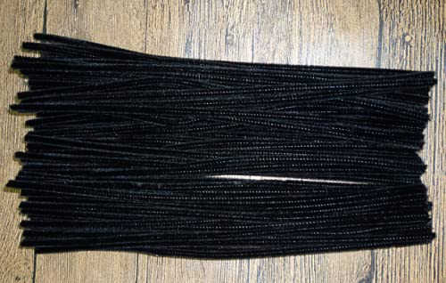 Black Pipe Cleaners 200 Pieces Chenille Stems for DIY Art Decorations Creative Craft (6 mm x 12 Inch) black - NewNest Australia
