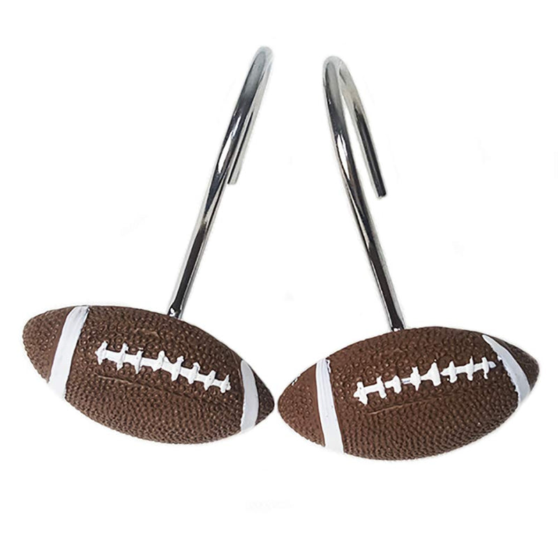 FAITOVE Football Shower Curtain Hooks Bathroom Decoration Rings - Set of 12 - NewNest Australia