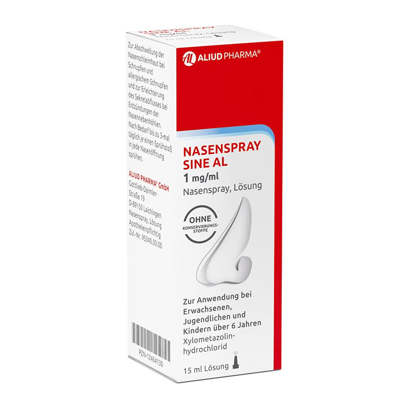ALIUD PHARMA nasal spray sine AL 1 mg/ml nasal spray, solution 15 ml: with decongestant effect for colds with stuffy nose 15 ml (pack of 1) - NewNest Australia