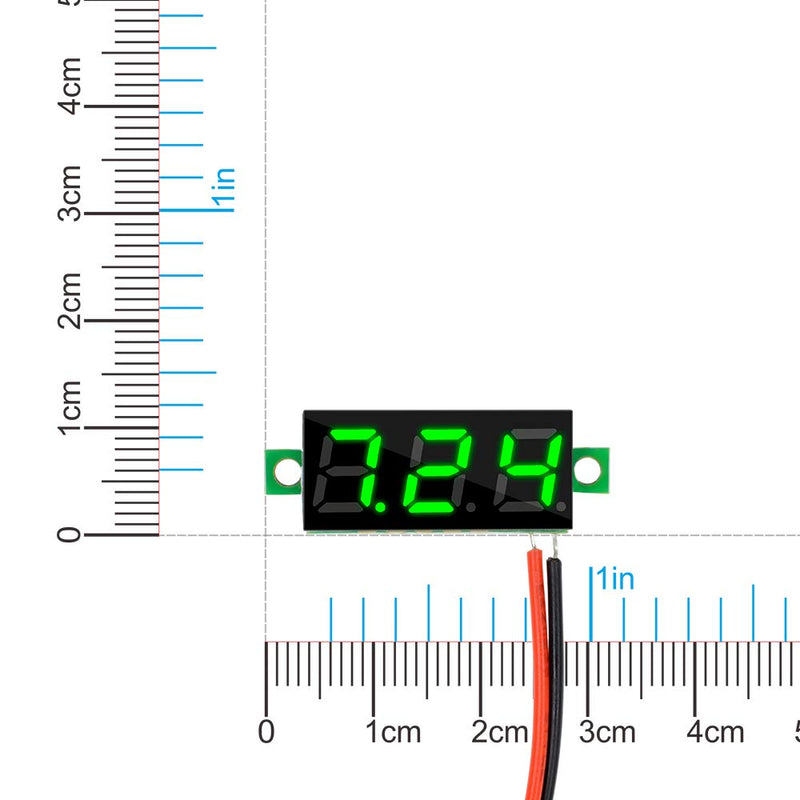 Diymore 10pcs Mini Digital 0.28" 2 Wire LED Panel Display Voltage Tester Voltmeter DC Volt Meter (Green) Green - NewNest Australia