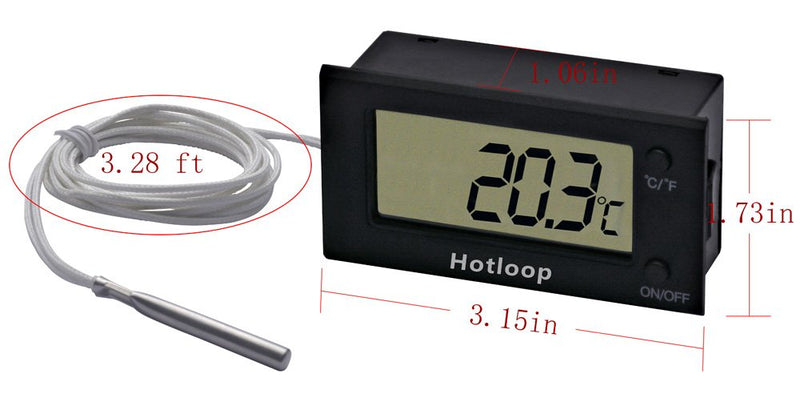 NewNest Australia - Hotloop Digital Oven Thermometer Heat Resistant up to 572°F/300°C Black 