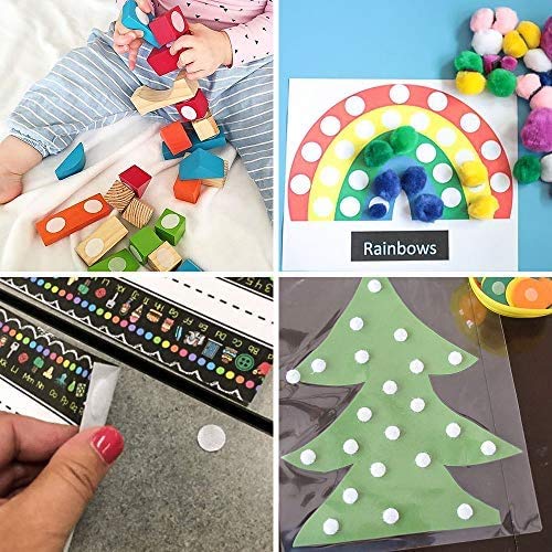 WXBOOM 1400pcs (700 Pairs) Self Adhesive Dots 0.79" Sticky Hook Nylon Coins 20mm Loop Strips with Waterproof Glue Tapes for School Classroom Home - NewNest Australia