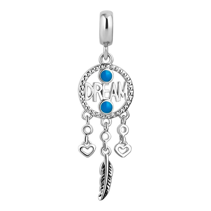 NewNest Australia - SexyMandala Dream Catcher Tree of Life Feather Dangle Charms fit Braelets sty3 