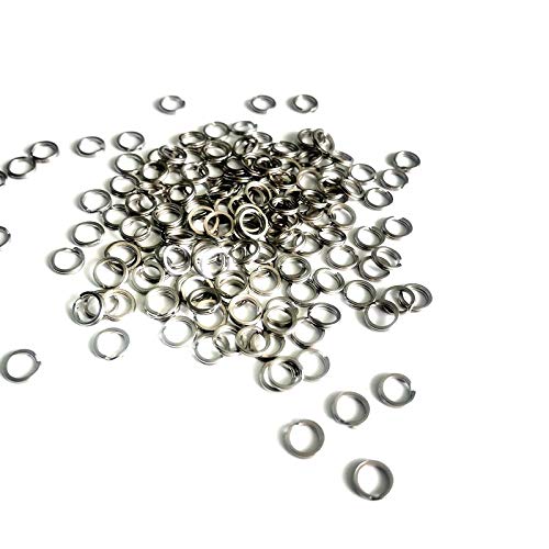 Pack of 252pcs Heavy Duty Stainless Steel Split Rings and Plier Set, Open Jump Rings and Fishing Plier Tool Kit for Saltwater Fishing Lure Connector, Jewelry Making Findings, Small Key Rings - NewNest Australia