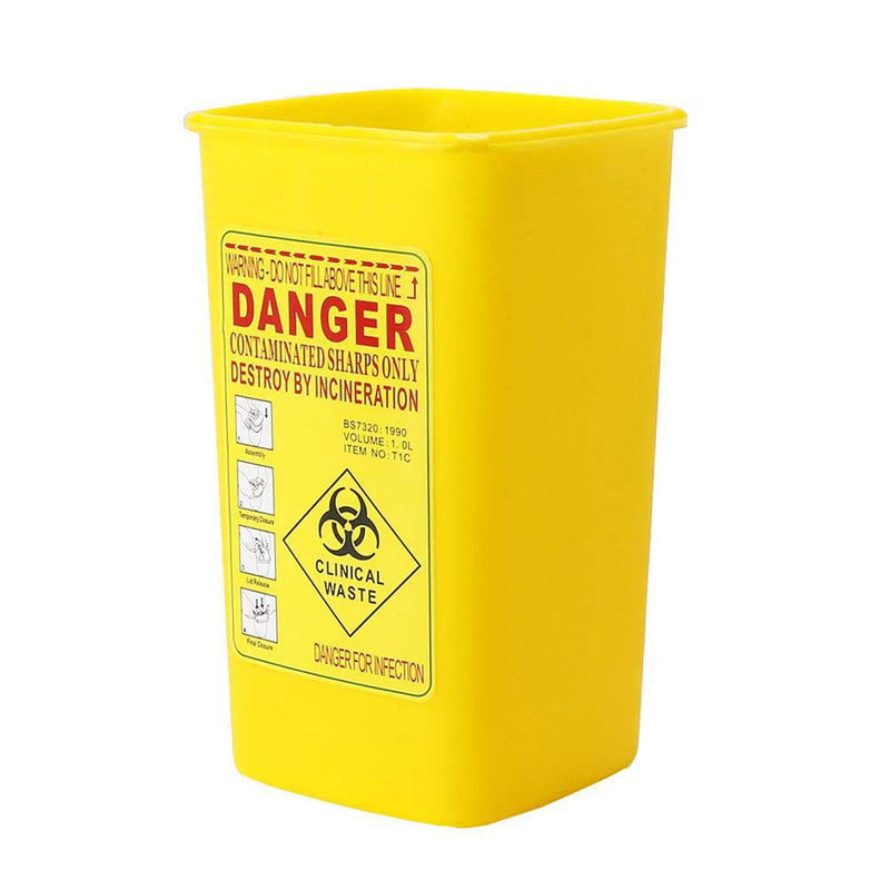 Supvox Syringe Bucket Sharps Container Box Waste Bin Needle Disposal Container with Lid for Tattoo Medical (Yellow) - NewNest Australia