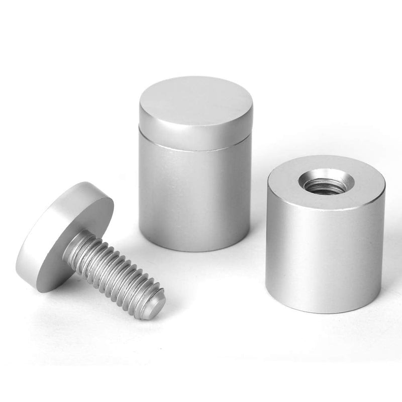 TOPNIKE Sign Standoff 1"x 1",Store Sign Holders Screws, Silver Aluminum, for Acrylic, Glass, PVC, Glass Panel, Wood, Pack of 4 - NewNest Australia