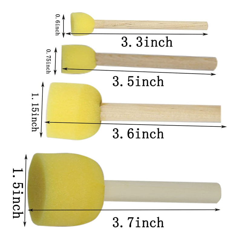 20 pcs Round Sponges Brush Set, 4 Sizes Paint Tools for Kids - NewNest Australia