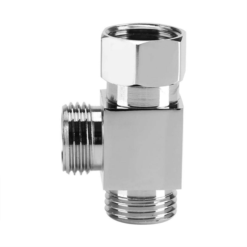 T Shape 1/2" Brass Chrome 3 Way Diverter, Hose Fitting Tee, Adapter Connector for Angle Valve Hose Bath Shower Arm Toilet Bidet Sprayer Faucet - NewNest Australia