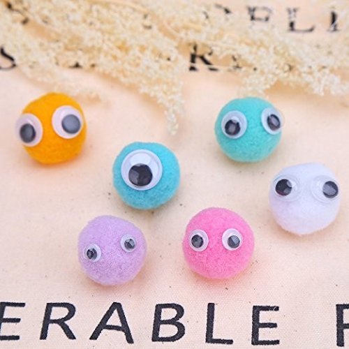 Variety Value Pack SANC 1 Box/lot (Approx.1120 pcs) 0.16 inches (4mm) to 1 inch (25mm) Round Plastic self-Adhesive Black Googly Wiggle Eyes Wide Variety Assorted Sizes - NewNest Australia