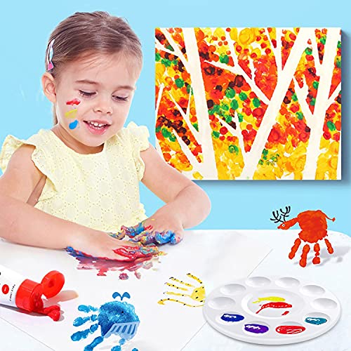 Hulameda 10pcs Paint Tray Palettes,Plastic Round Pallet for Kids or Pupils to Painting, DIY Craft at Home, Kindergarten or School 10pcs-white - NewNest Australia
